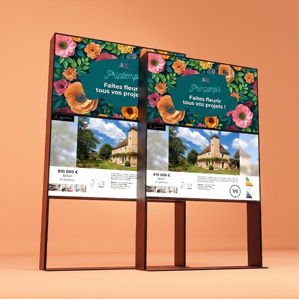 Double Ultra Slim installation - real estate display