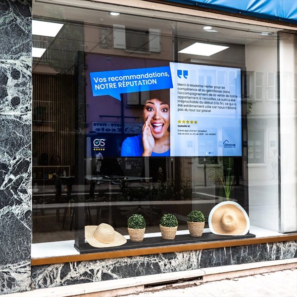 Ultra Slim installation - real estate agency storefront